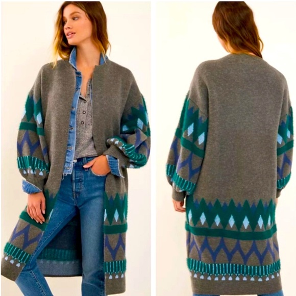 Anthropologie Sweaters - Anthropologie Kai Embroidered Duster